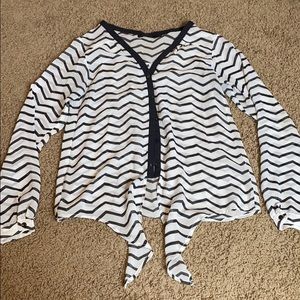 Black and white button up